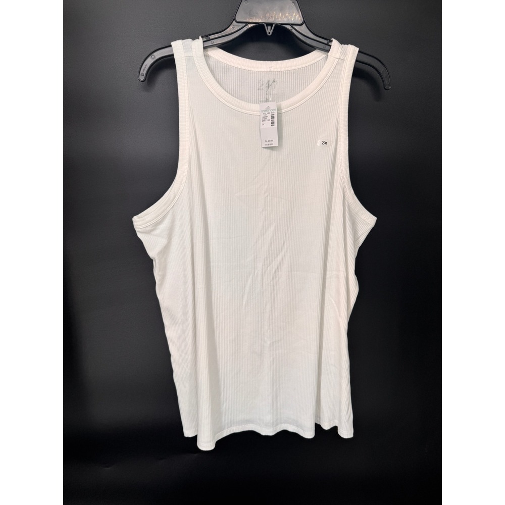 Maurices Tank Top Women 3X White NWT Ribbed Scoop Neck Sleeveless Stretch